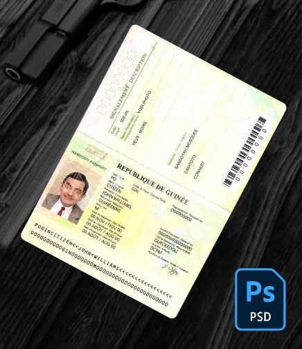 Guinea Passport (2014-2018) PSD